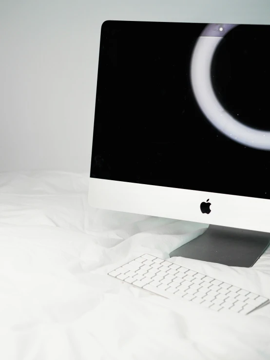 an apple computer with an apple logo on it