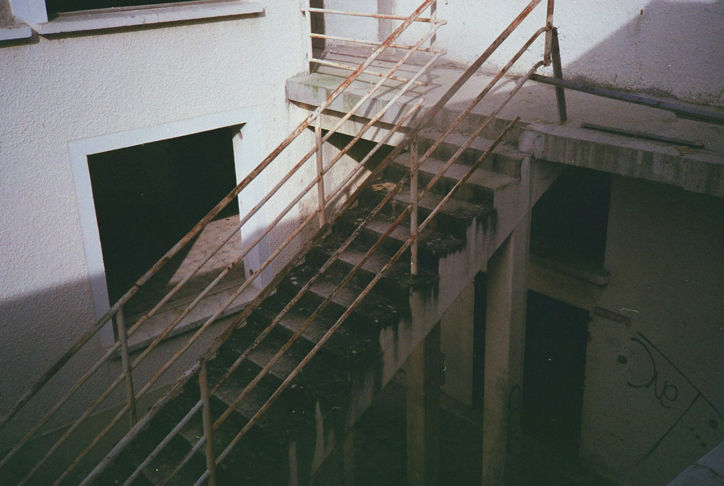 some stairs going up onto a building