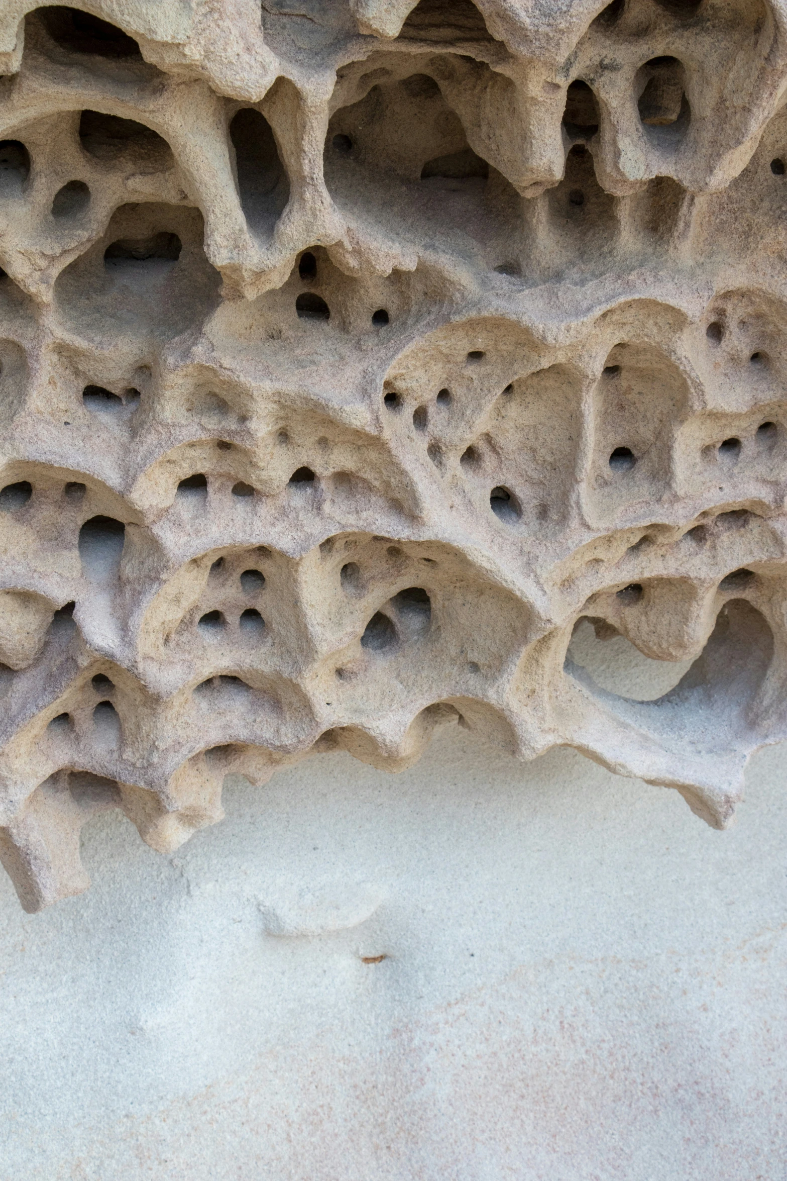 closeup of a rock formation that resembles some water