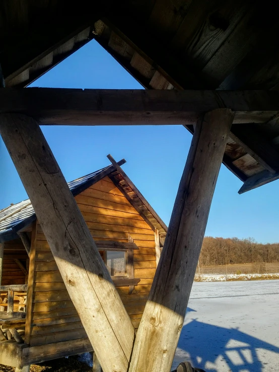 a building that looks like it is made out of wood