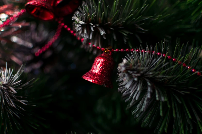 an ornament hanging on a christmas tree