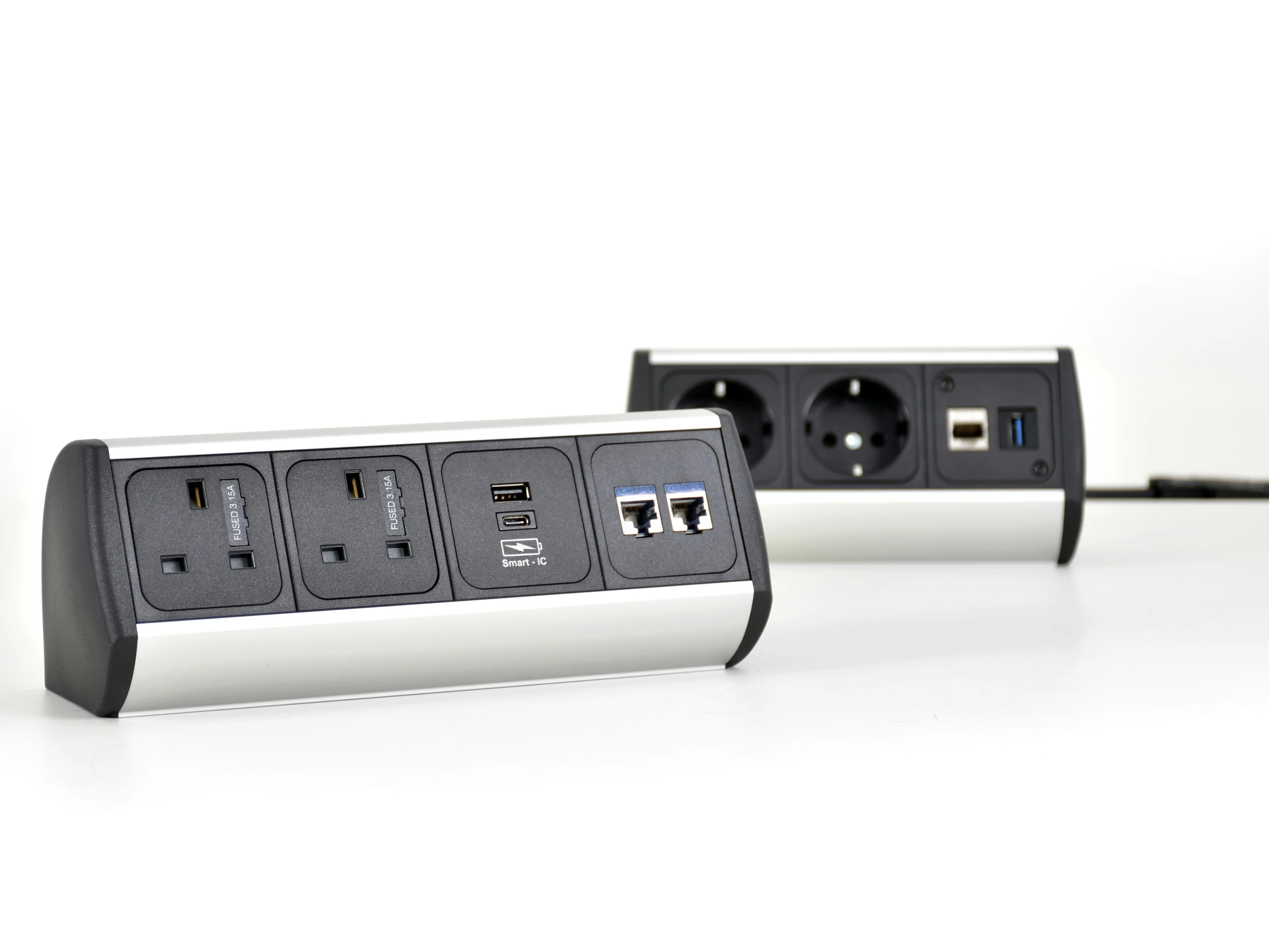 a small set of power strip and outlet
