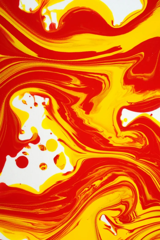 an abstract painting on canvas with oranges and yellow