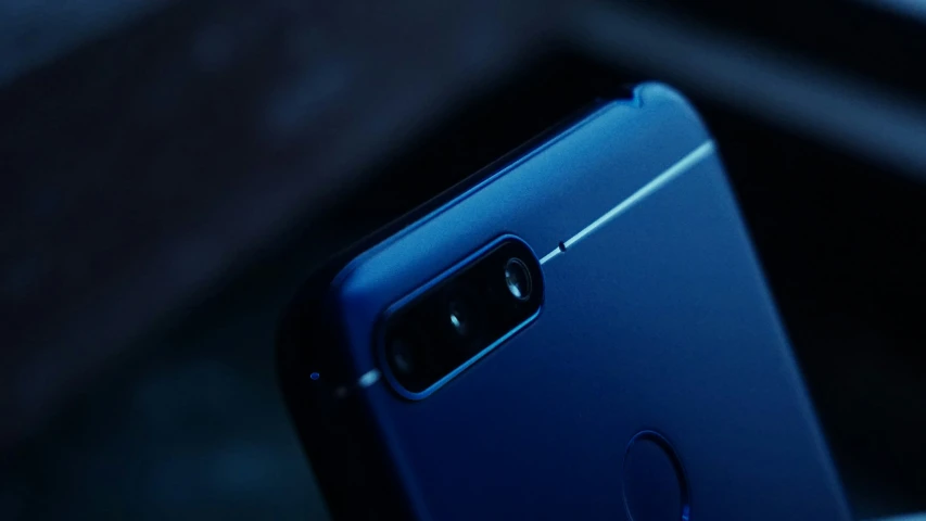 a close up s of an open blue cell phone