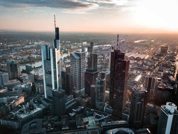 a view of the city from the top of a skyscr