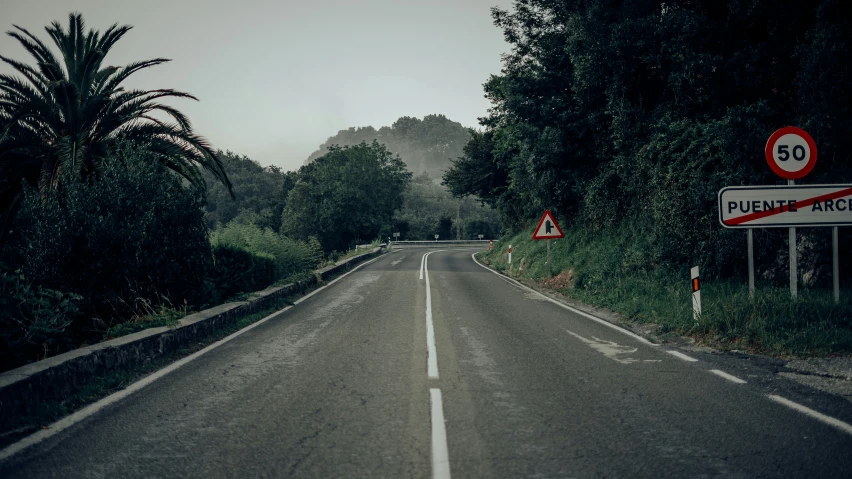 an empty street is seen with no people