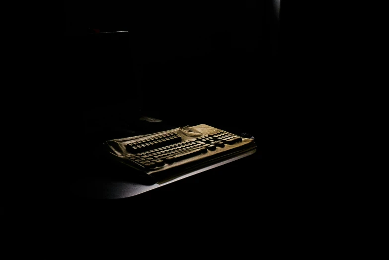 an old computer keyboard on the counter top