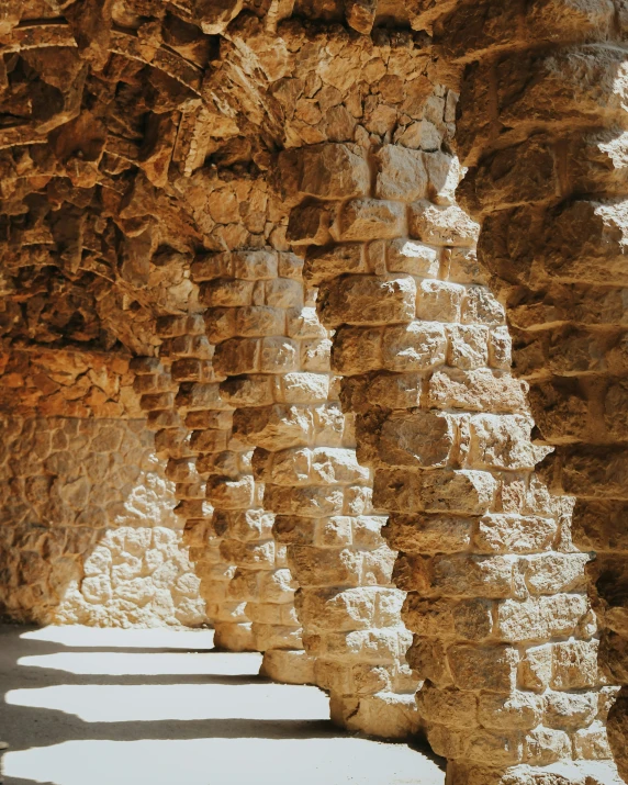 the walls are lined with cement blocks