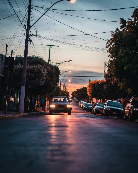 cars stopped on the side of a road