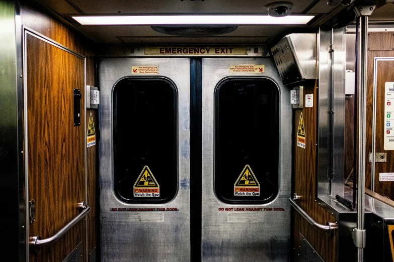 the door on a train is closed at the entrance