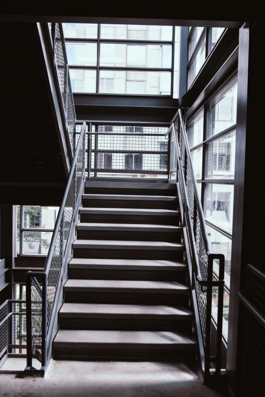 some very long stairs going up to the building