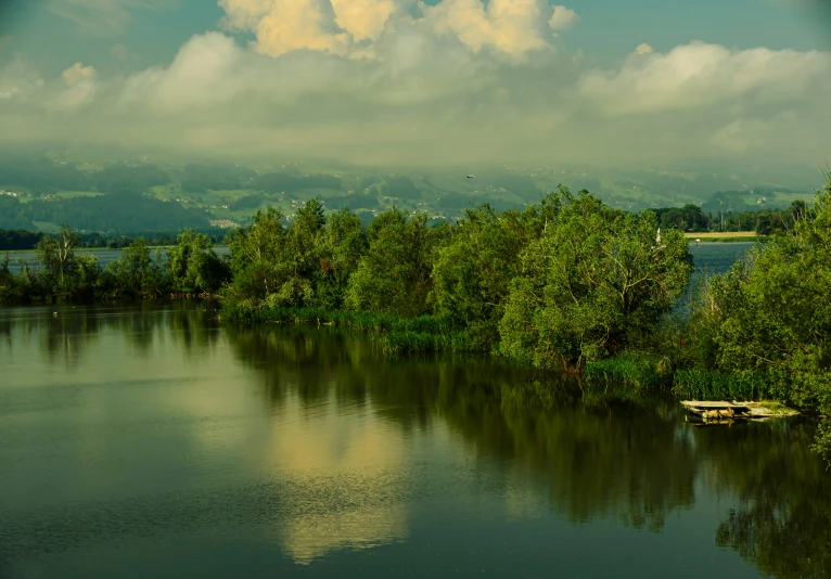 a beautiful view of clouds and the water