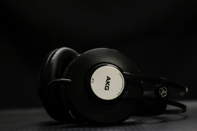closeup view of headphones, black color, no ons