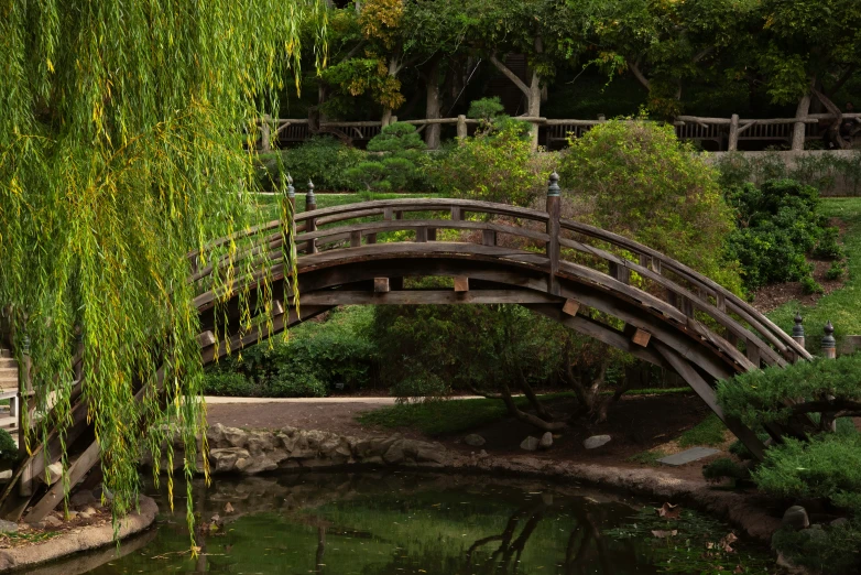 the small bridge is connected to the water