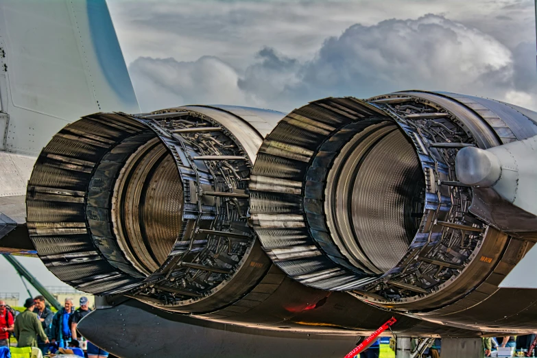 the front wings of a plane with metal details