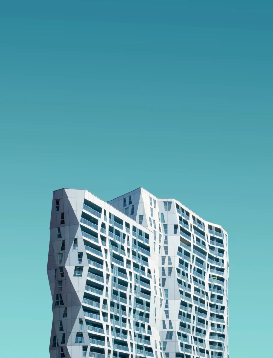 an abstract rendering of a high - rise building in the air
