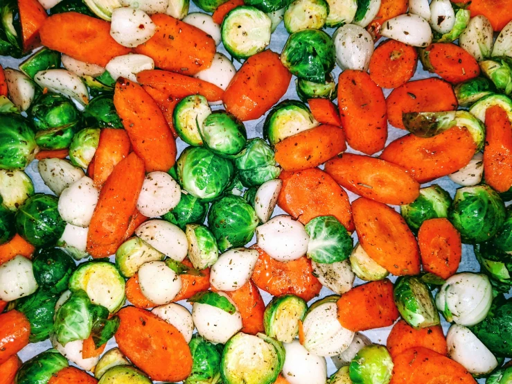 a close up view of some different kind of vegetables