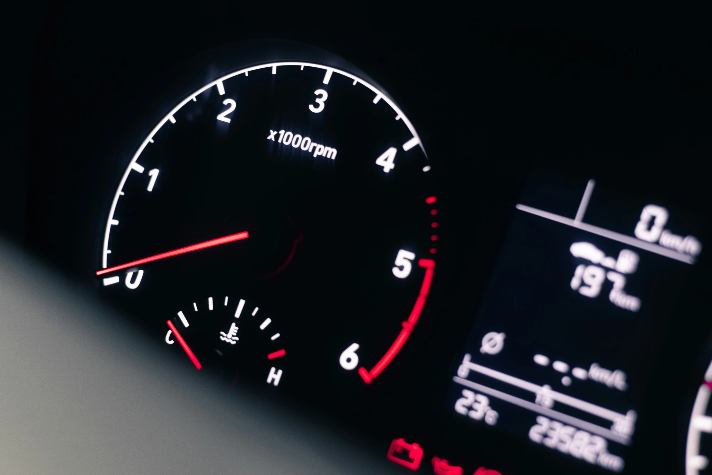 the instrument panel shows how much time the car is