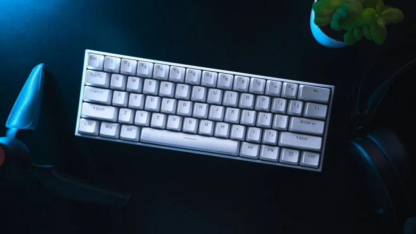 a keyboard that has been placed on a desk