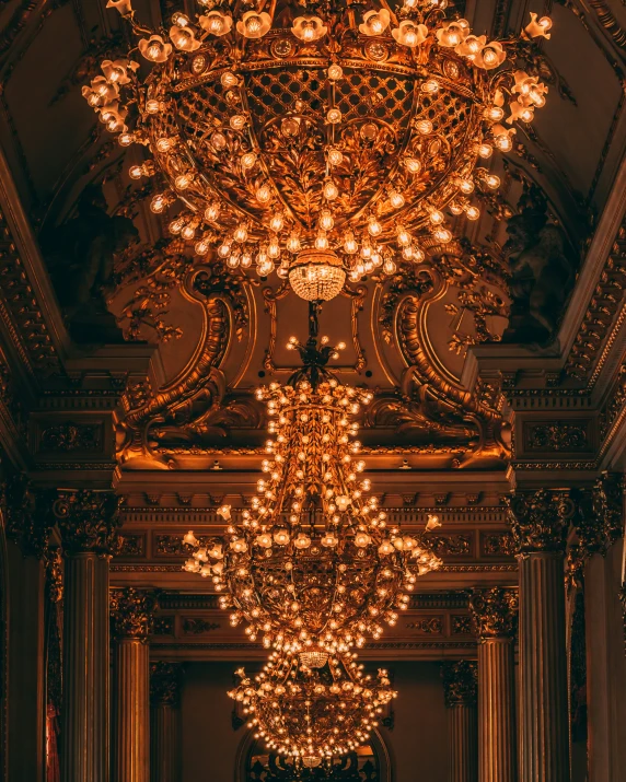 chandelier hanging in a room in a palace