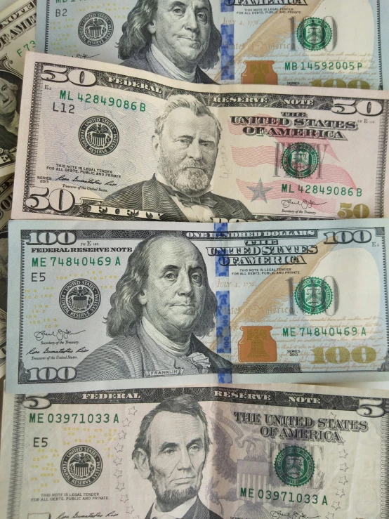 the three bills have different heads on them