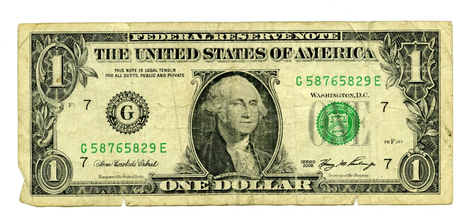 a us dollar bill is shown