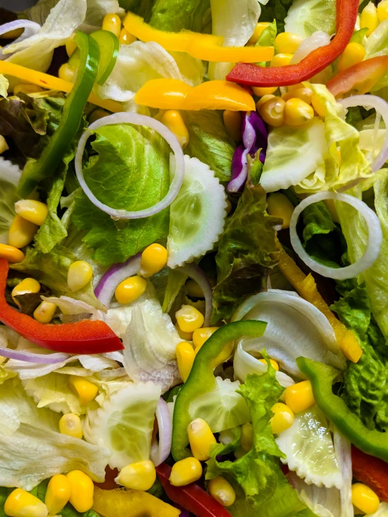 an image of vegetables and salad with corn