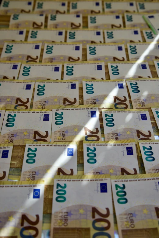 stacks of twenty and seven euros bill