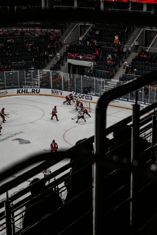 a hockey game is going on at the same time