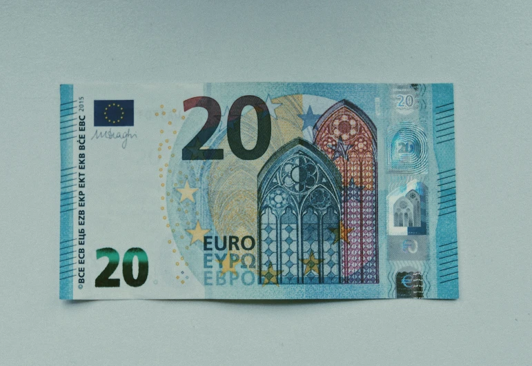 a paper bill from the european union with a european coat of arms on it