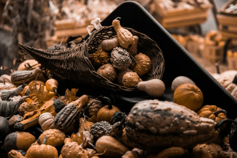 several different kinds of nuts in a basket