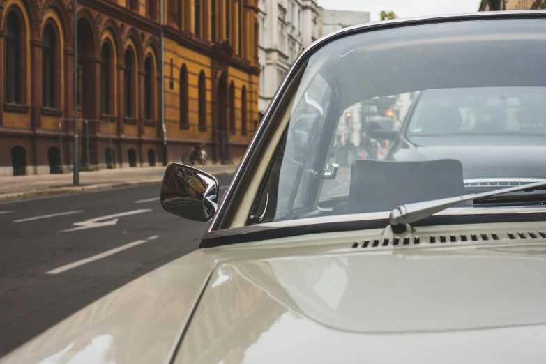 the view from the back window of a car in traffic