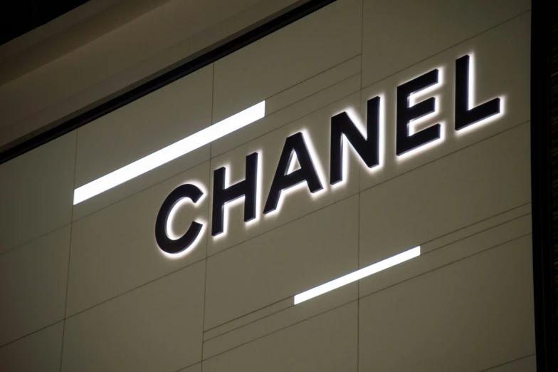 there is an image of a chanel shop sign