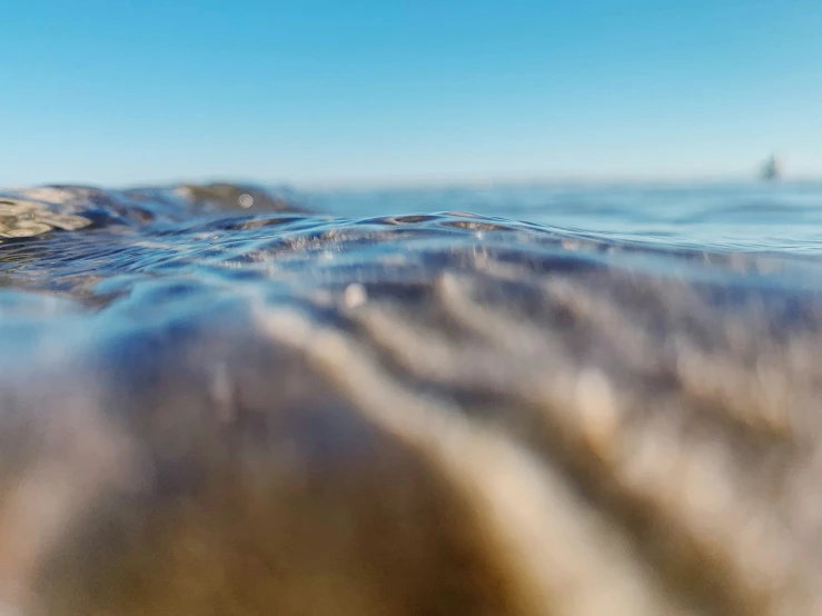 the surface of an ocean looking down at waves