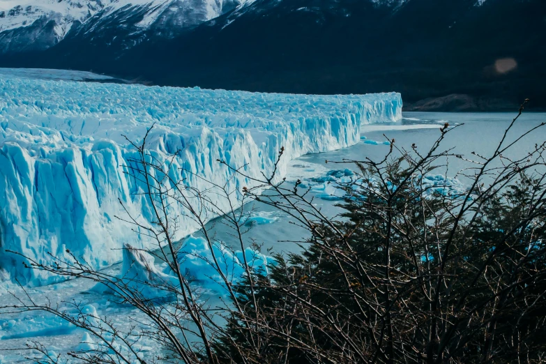 a large glacier is pictured in this picture