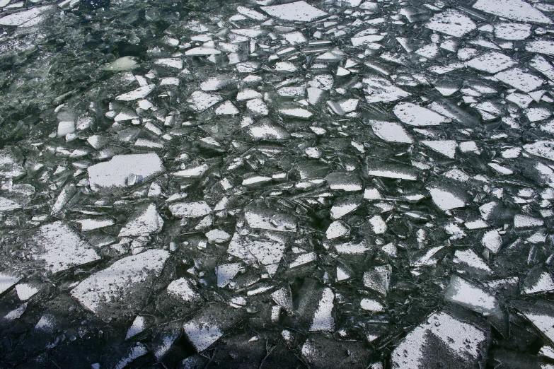 an icey surface, looking toward the top