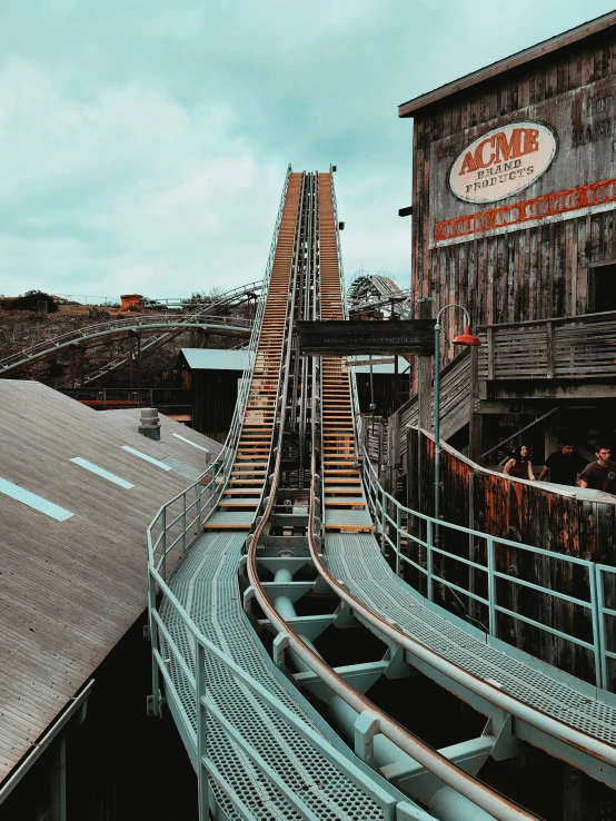 the roller coaster at ski slope has been built