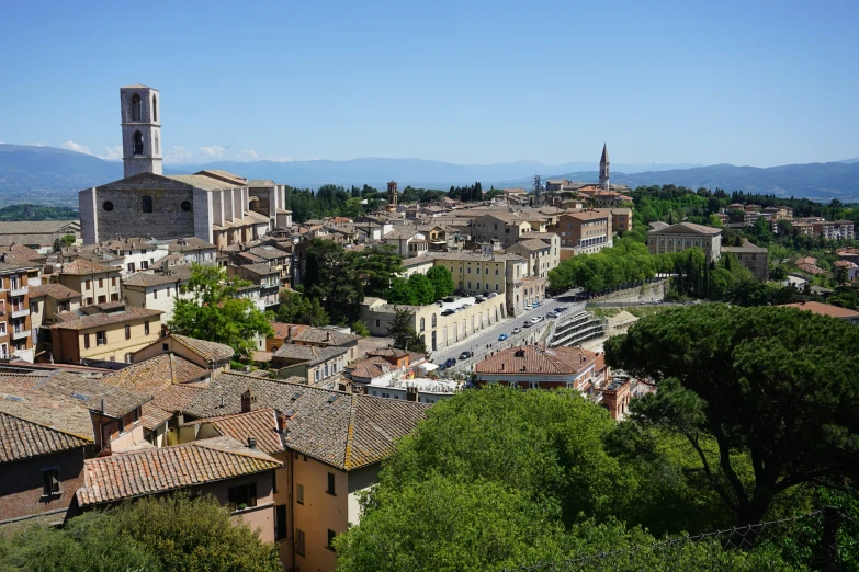 the roofs and houses are all in a beautiful town