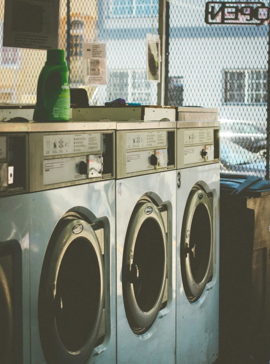 some appliances are lined up near each other