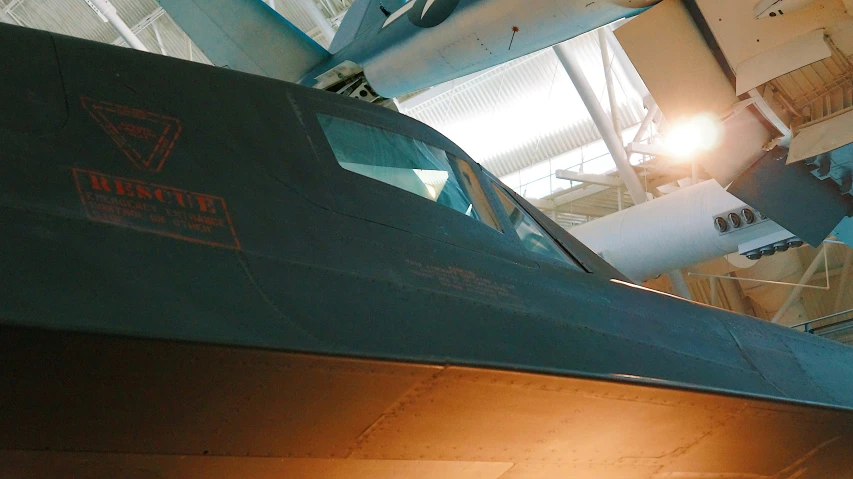 there is a large aircraft on display at the museum