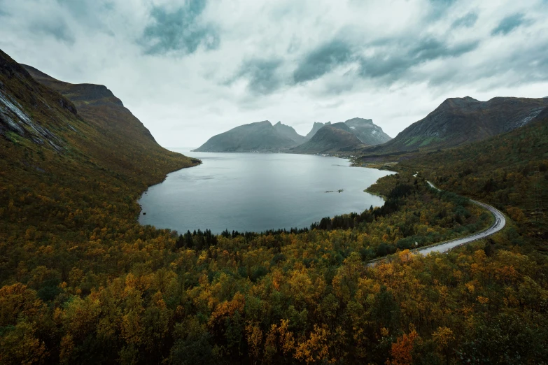 a large body of water surrounded by mountains