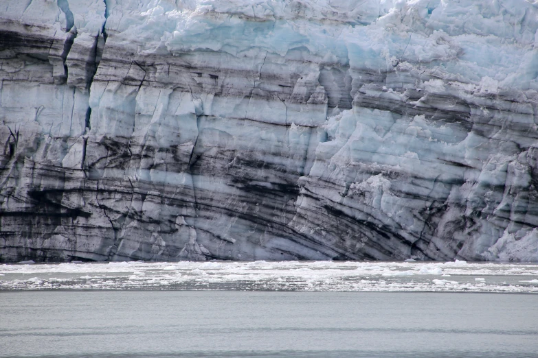 ice cliffs near the coast near a body of water