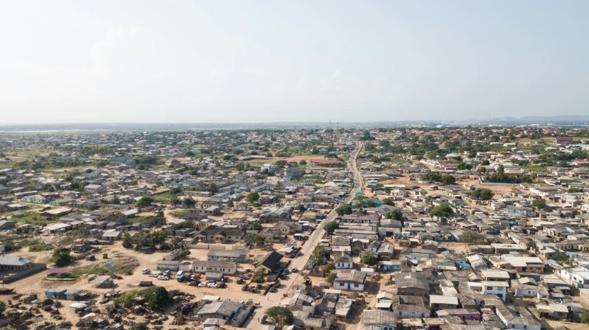 aerial po of a residential area that appears to be dirt