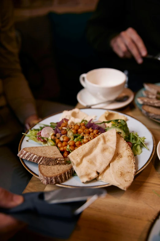 there is a plate full of food on the table