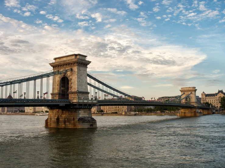 a bridge going across a body of water