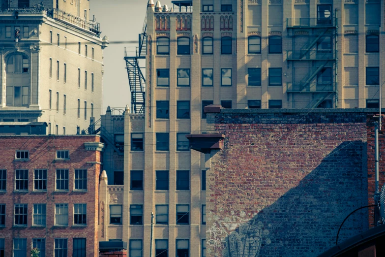 buildings and buildings near each other with skylights