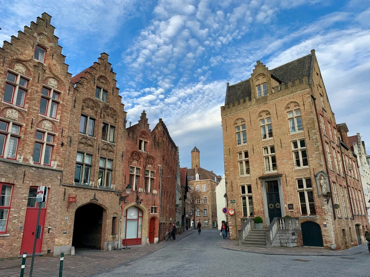 buildings sit in a row on the street