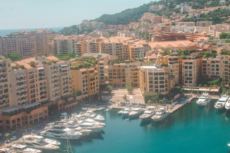 the city with boats is surrounded by marinas