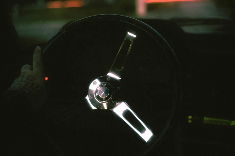 the interior wheel is shown with lighted spokes