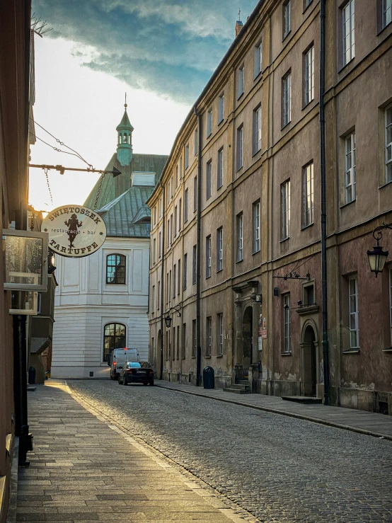 a road that is next to some buildings